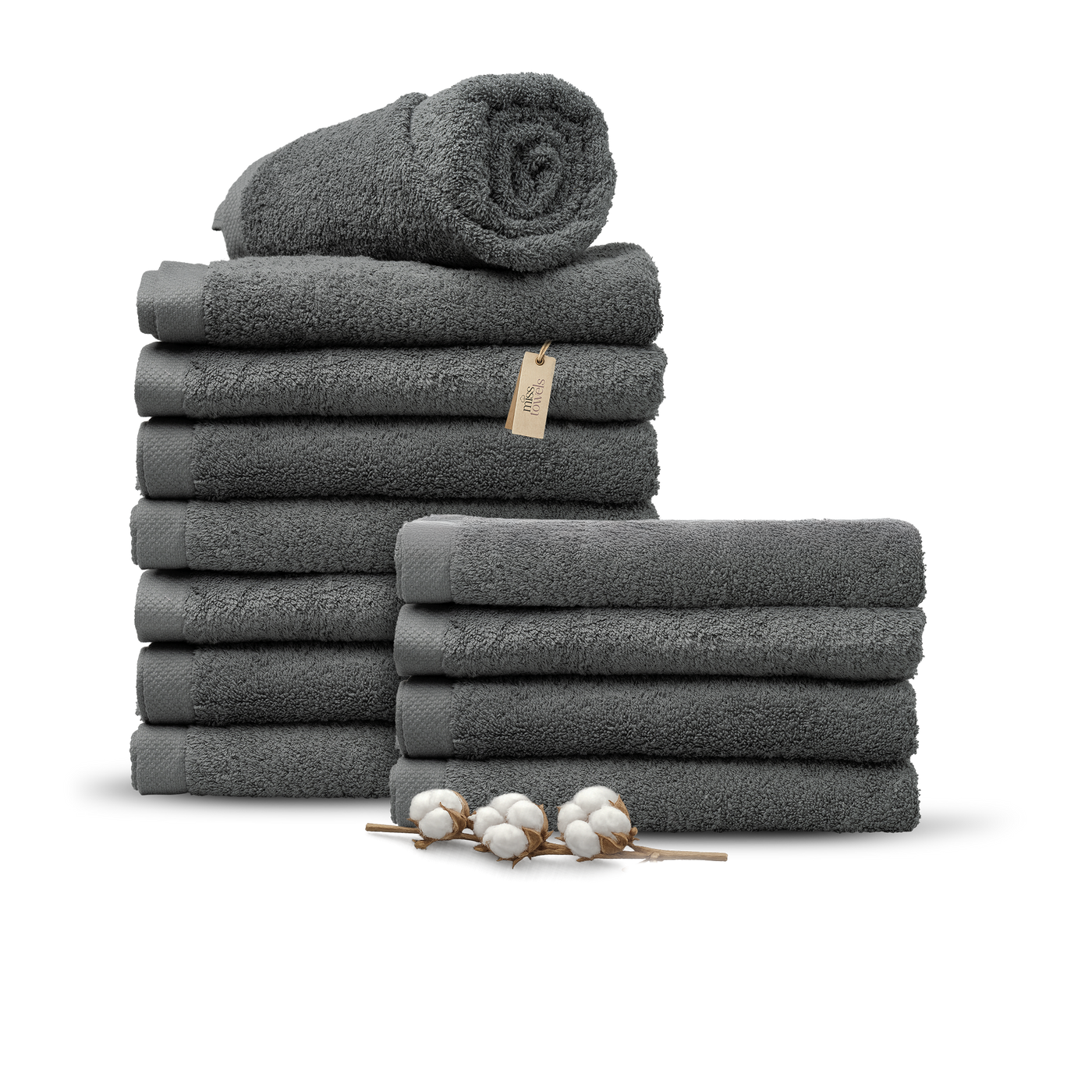 Hotelkwaliteit handdoeken 12 stuks 70x140 antraciet