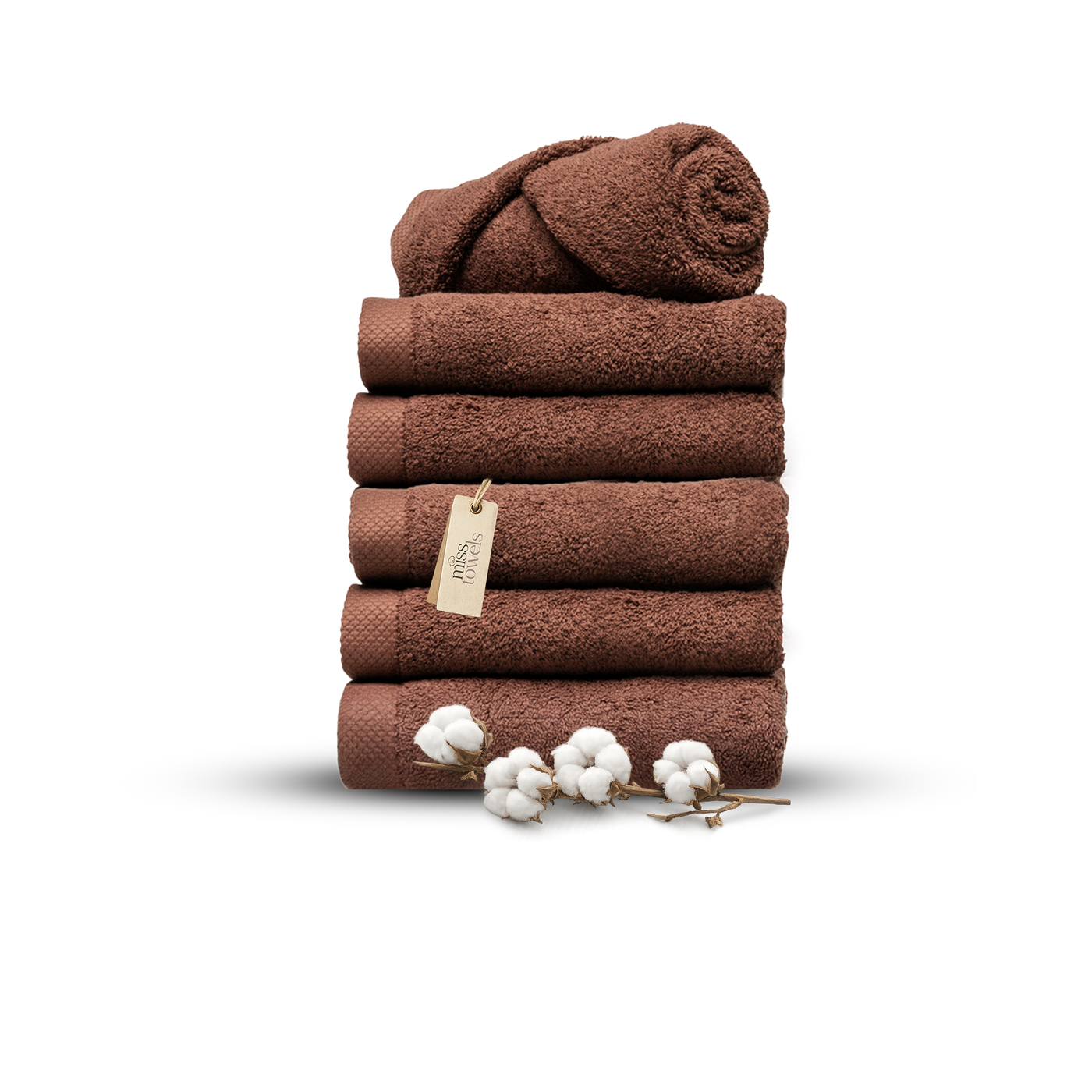 Hotel handdoeken 6 stuks 50x100 chocolade bruin